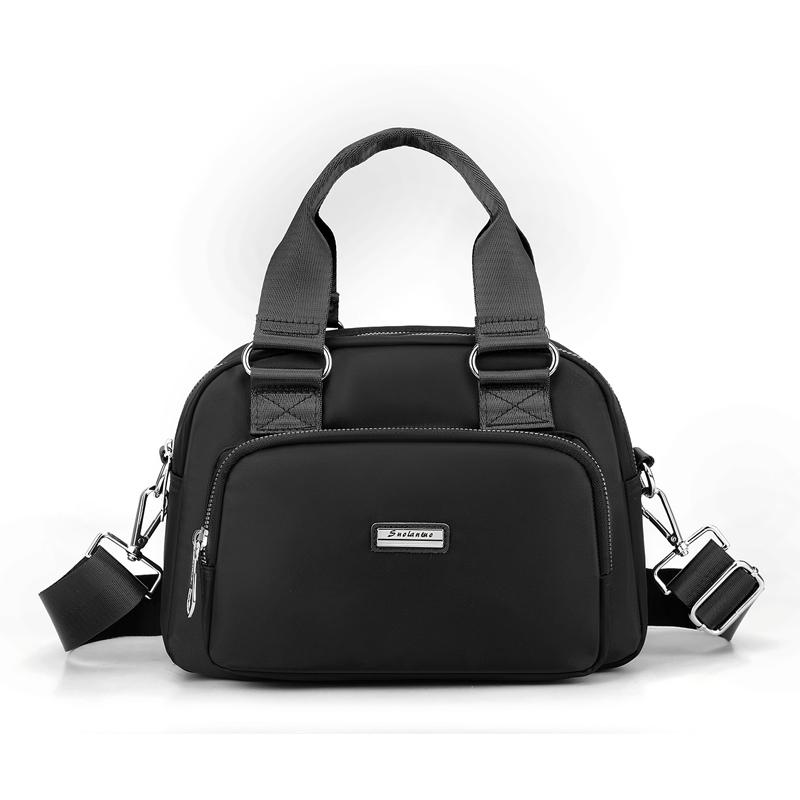 Женская наплечная сумка - Сумка кроссбоди с регулируемым плечевым ремнем, многослойная, ручная сумка, однотонная, элегантный стиль чёрный