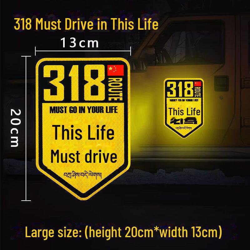 National Highway G318 Adventure Car Sticker: Tibet Lhasa Self-Driving Tour, Scratch Cover for Cross Sichuan-Tibet Line & Motorcycles Large 318-Magnetic-Car Sticker
National Highway G318 Adventure Car Sticker: Tibet Lhasa Self-Driving Tour, Scratch Cover for Cross Sichuan-Tibet Line & Motorcycles Large 318-Magnetic-Car Sticker