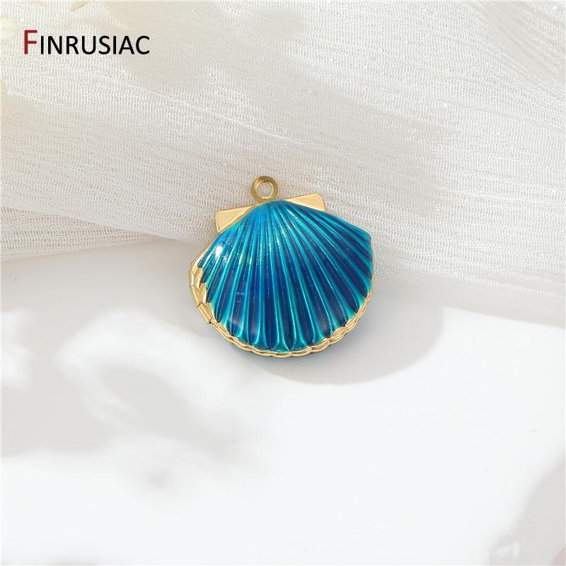 Trendy Multicolor 14K Gold Plated Brass Enamel Scallop Charm,Ocean Style Openable Shell Pendant For DIY Necklace Making Supplies 1 piece
Trendy Multicolor 14K Gold Plated Brass Enamel Scallop Charm,Ocean Style Openable Shell Pendant For DIY Necklace Making Supplies 1 piece