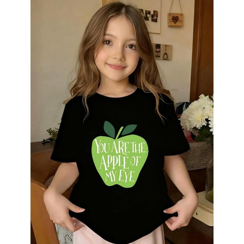 European sizes Stylish and Casual Round Neck Short-sleeved T-shirt for Girls, Featuring a Cute Cartoon Apple Print; Perfect for Everyday Summer Wear. 164cm чорний
European sizes Stylish and Casual Round Neck Short-sleeved T-shirt for Girls, Featuring a Cute Cartoon Apple Print; Perfect for Everyday Summer Wear. 164cm чорний