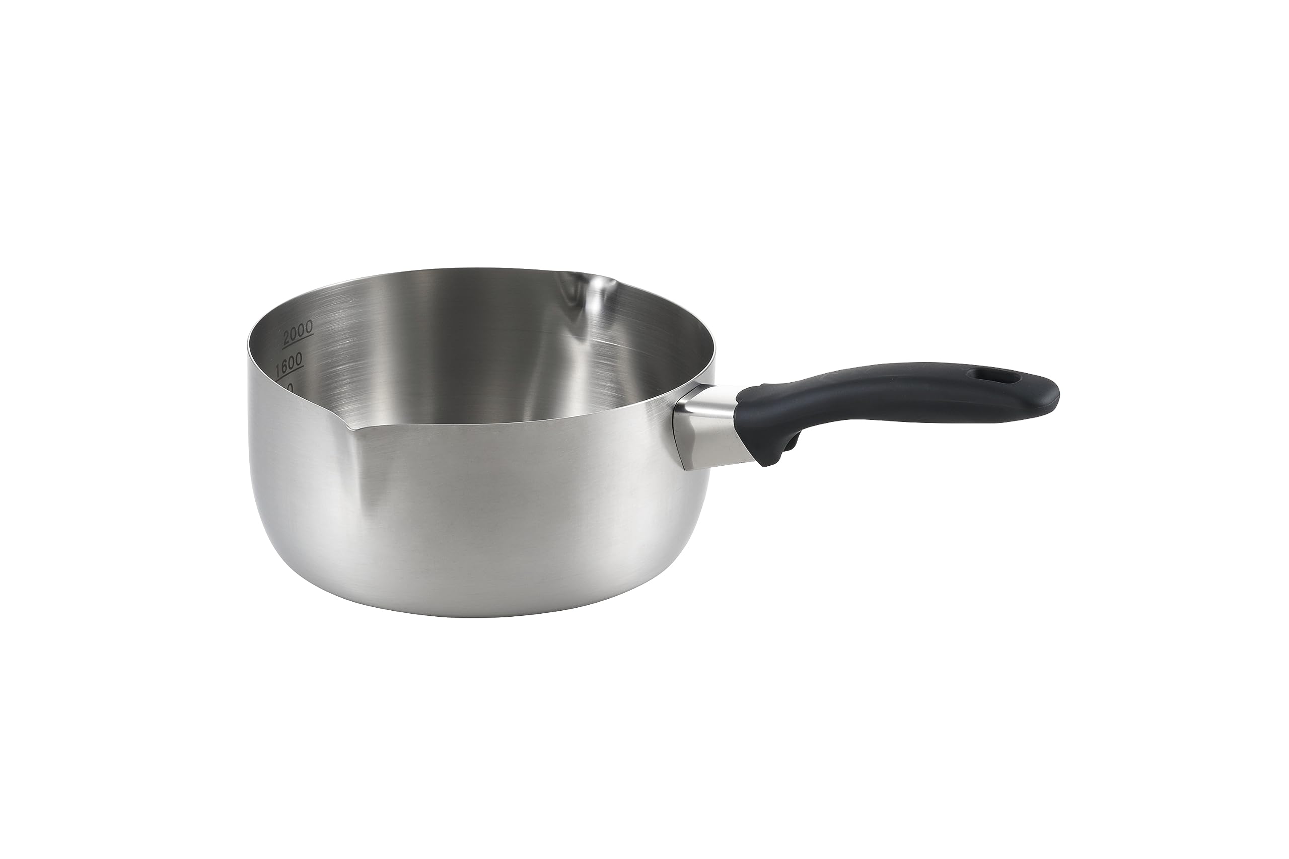 Maruyama Giken SOUEN Юкихира с мерными отметками и для индукционной и газовой плиты, нержавеющая сталь, плоская, сделано в кастрюле, 20 см, 2,7 л, двусторонняя