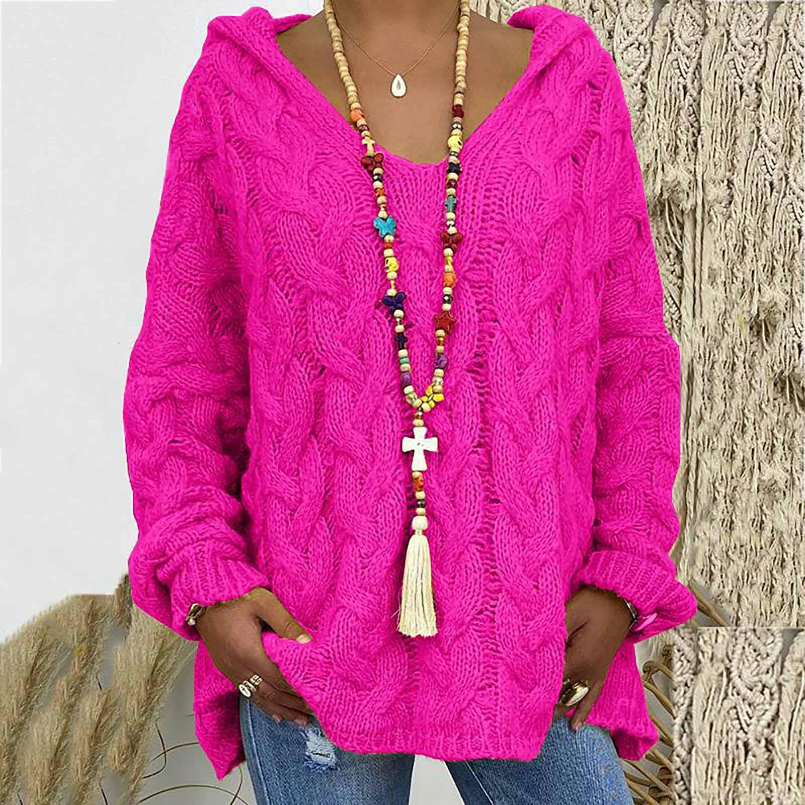 Women Fashion Loose Large Size Solid Color Hood Long Sleeves Sweater Tops L
Women Fashion Loose Large Size Solid Color Hood Long Sleeves Sweater Tops L