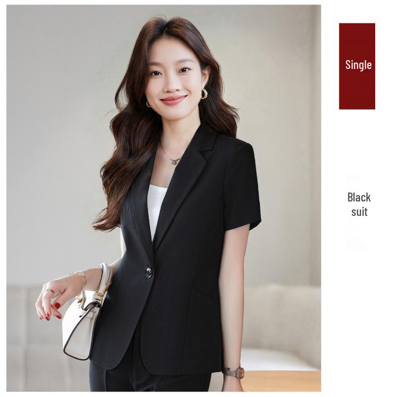 Women s Light Grey Two-Piece Suit: Short Sleeve Small Lapel Jacket & Trousers S
Women s Light Grey Two-Piece Suit: Short Sleeve Small Lapel Jacket & Trousers S