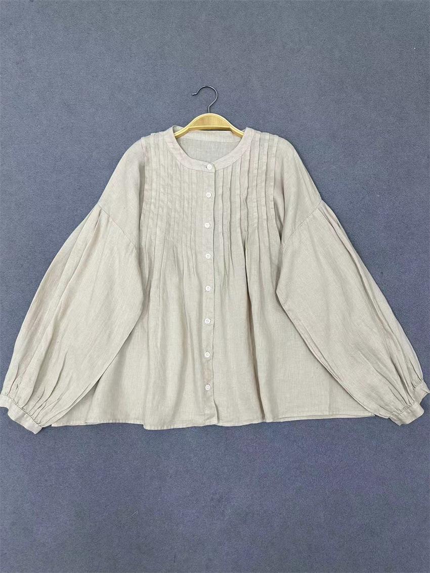 Johnature Fall Women Crew Neck Japanese Top Shirt Loose Cardigan Long Sleeve Vintage Casual Pleated Tops One Size слонова кістка
Johnature Fall Women Crew Neck Japanese Top Shirt Loose Cardigan Long Sleeve Vintage Casual Pleated Tops One Size слонова кістка