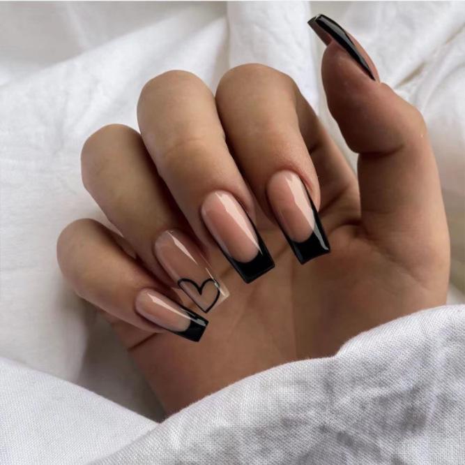 24-Pack Brown French Nude & White Medium-Long Press-On Nails with Spicy Girl Heart Design
24-Pack Brown French Nude & White Medium-Long Press-On Nails with Spicy Girl Heart Design