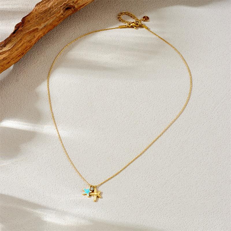 Gold Starfish Pendant Necklace Turquoise Blue Star Charm Necklace for Women Daily Wear золотий
Gold Starfish Pendant Necklace Turquoise Blue Star Charm Necklace for Women Daily Wear золотий