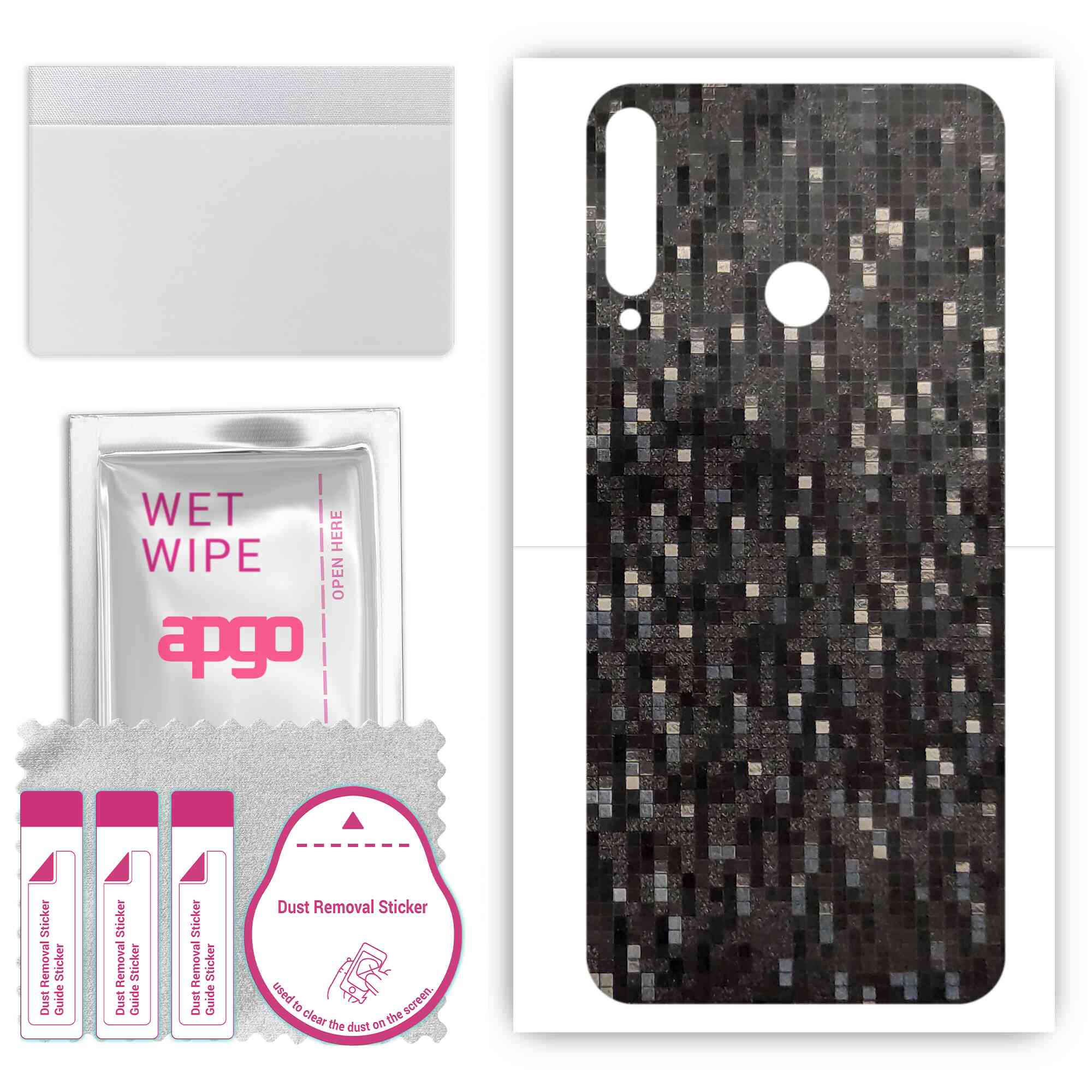 apgo Protective Skin Sticker for the back compatible with Huawei Y7p, Wrap Film, Foil, Vinyl - Pattern Carbon Black Pixel
apgo Protective Skin Sticker for the back compatible with Huawei Y7p, Wrap Film, Foil, Vinyl - Pattern Carbon Black Pixel