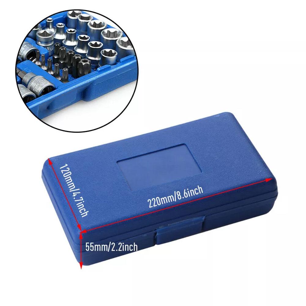 Professional 34pcs Torx Bit Socket & E-Torx Star Socket Set 1/4 3/8 1/2 Drive Male Female E-torx Bits Handheld Tool with Case синий
Professional 34pcs Torx Bit Socket & E-Torx Star Socket Set 1/4 3/8 1/2 Drive Male Female E-torx Bits Handheld Tool with Case синий
