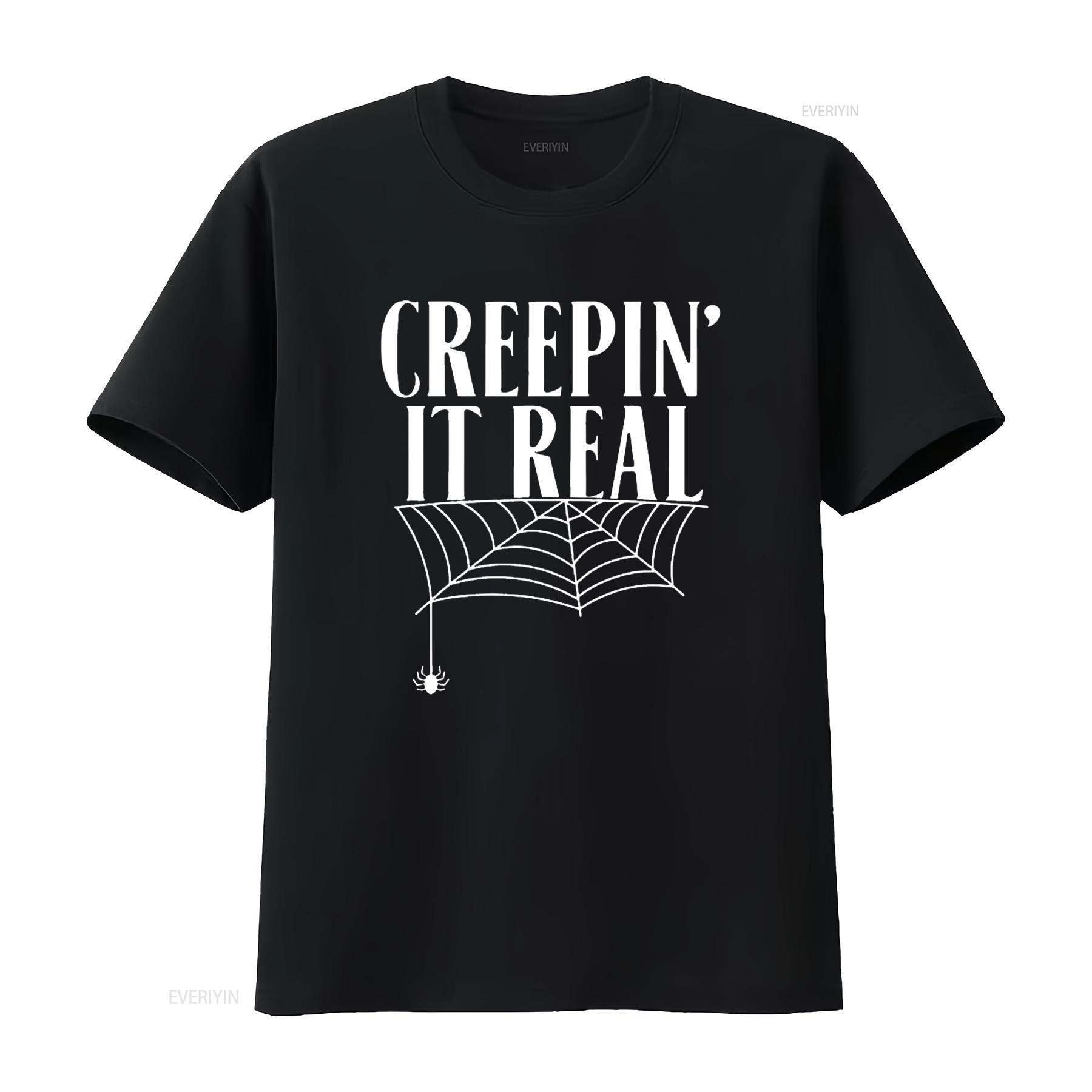 Mens Creepin It Real Halloween Spider Cobweb T Shirt Black 2X Large vintage Washed streetwear Casual homme designer clothes 4XL
Mens Creepin It Real Halloween Spider Cobweb T Shirt Black 2X Large vintage Washed streetwear Casual homme designer clothes 4XL
