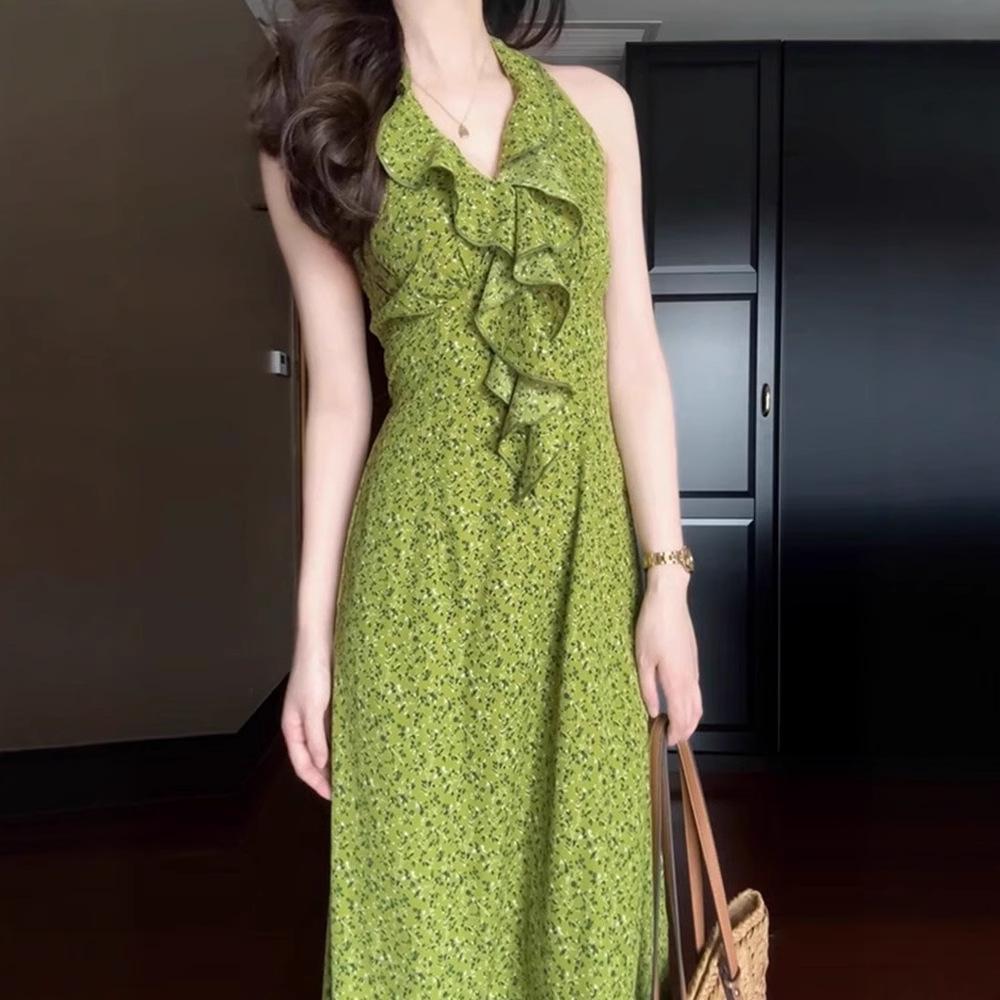 Women s Green Floral Halter V-Neck Sleeveless Long Dress - Summer 2025 Collection L Premium
Women s Green Floral Halter V-Neck Sleeveless Long Dress - Summer 2025 Collection L Premium