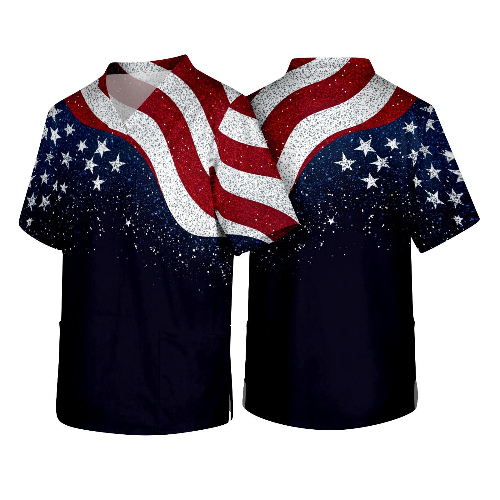 Men s V Neck Short Sleeve Pocket Shirt Independence Day Print Medical Scrub Top Professional Workwear L чёрный
Men s V Neck Short Sleeve Pocket Shirt Independence Day Print Medical Scrub Top Professional Workwear L чёрный