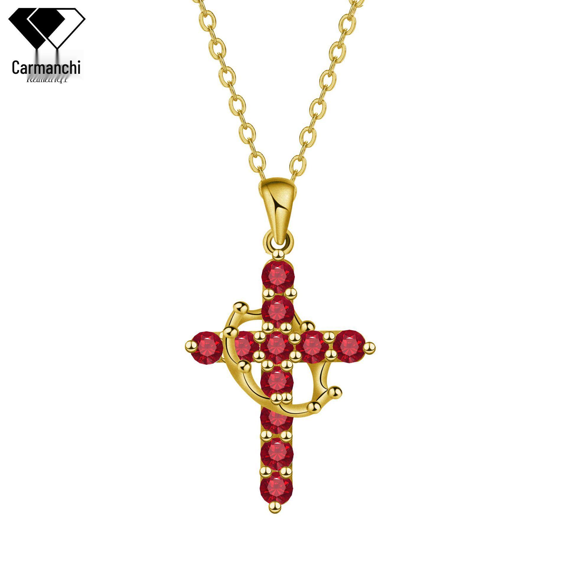 Women s Multi-Color Crown Cross Necklace - Elegant European & American Design, High-End Jewelry
Women s Multi-Color Crown Cross Necklace - Elegant European & American Design, High-End Jewelry
