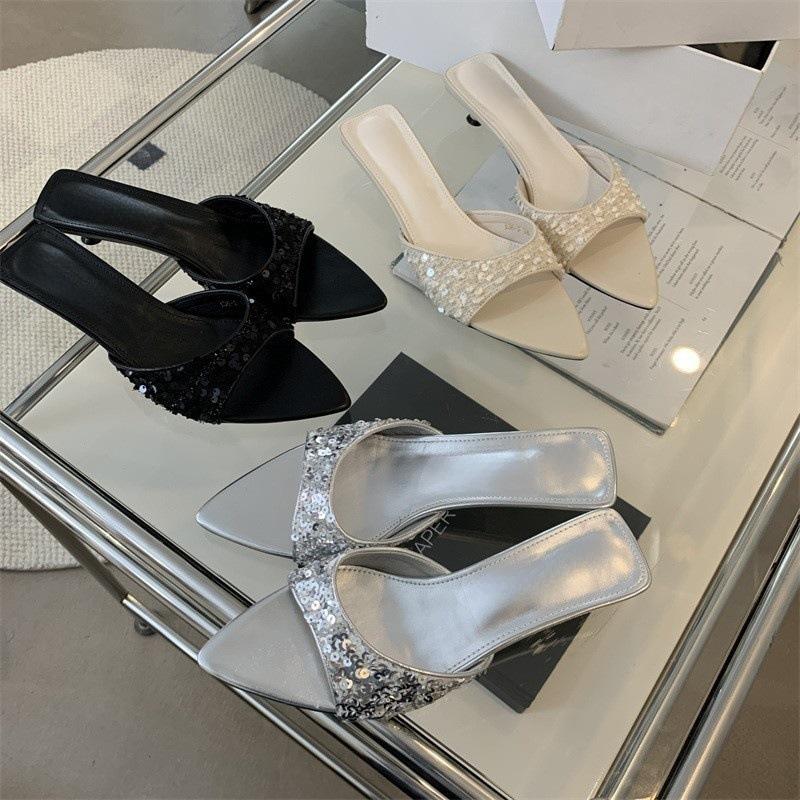 Fish mouth slippers women s rhinestone shoes pointed fashion black beach new sandals sequins high heels silver sandals 35 чёрный
Fish mouth slippers women s rhinestone shoes pointed fashion black beach new sandals sequins high heels silver sandals 35 чёрный