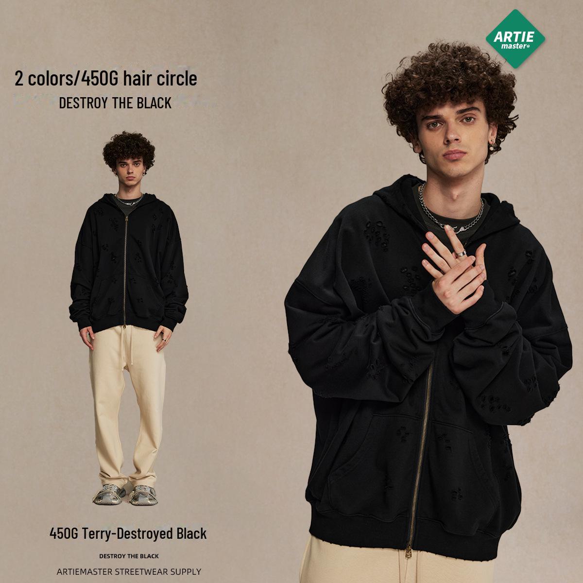 2024 Men’s Double Zipper Hooded Sweater: 450g, Loose Fit, Cut Hole Design, Casual Fashion Cardigan for Autumn/Winter L чёрный
2024 Men’s Double Zipper Hooded Sweater: 450g, Loose Fit, Cut Hole Design, Casual Fashion Cardigan for Autumn/Winter L чёрный