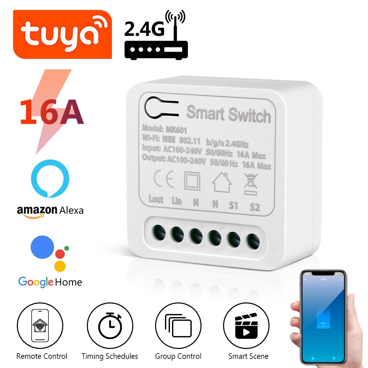 16A умный дом, релейный выключатель, мини-умный Wi-Fi выключатель света, приложение Tuya Smart Life, дистанционное управление, работает с Alexa Google Home
16A умный дом, релейный выключатель, мини-умный Wi-Fi выключатель света, приложение Tuya Smart Life, дистанционное управление, работает с Alexa Google Home