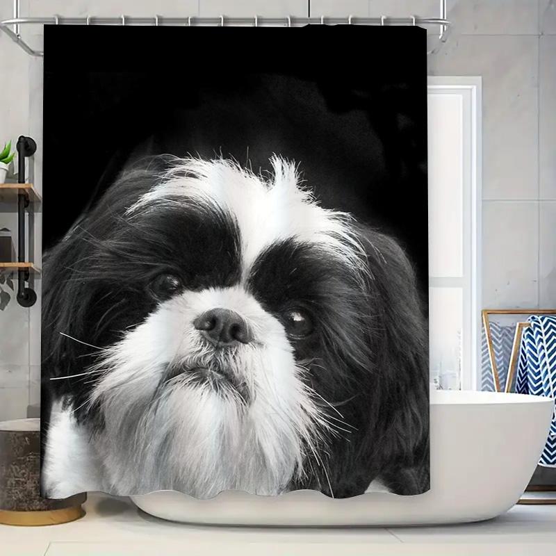 Black White Dog Shower Curtain Pet Portrait Decor For Bathroom Waterproof Printing High-Quality Fabric Shower Panel W60H190(CM)-1 Pcs
Black White Dog Shower Curtain Pet Portrait Decor For Bathroom Waterproof Printing High-Quality Fabric Shower Panel W60H190(CM)-1 Pcs