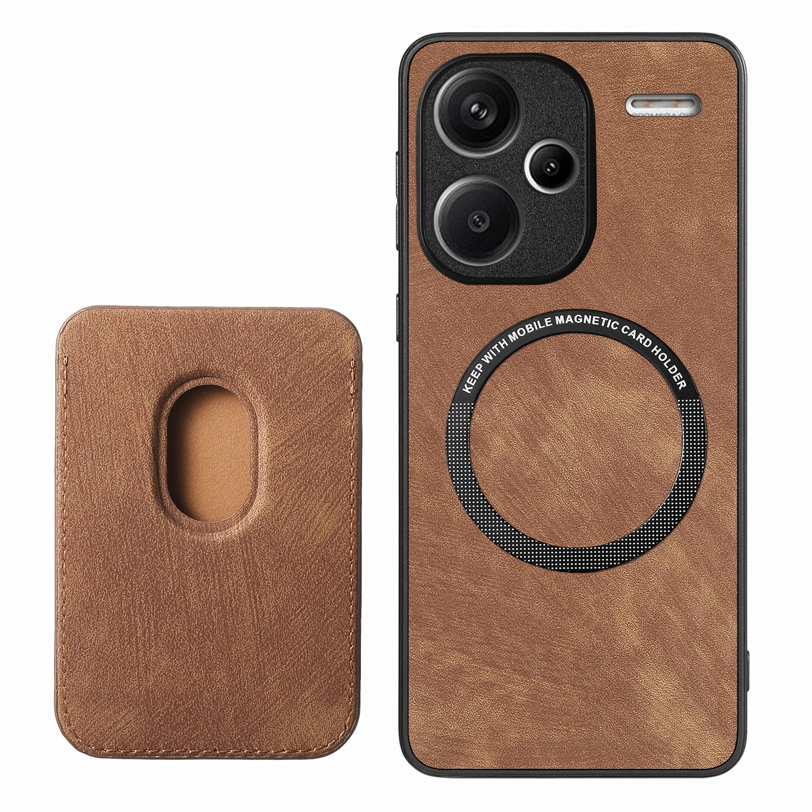 For Xiaomi Redmi Note 13 Pro+ 5G Case Compatible with MagSafe Leather Back Cover with Detachable Card Holder Brown
For Xiaomi Redmi Note 13 Pro+ 5G Case Compatible with MagSafe Leather Back Cover with Detachable Card Holder Brown