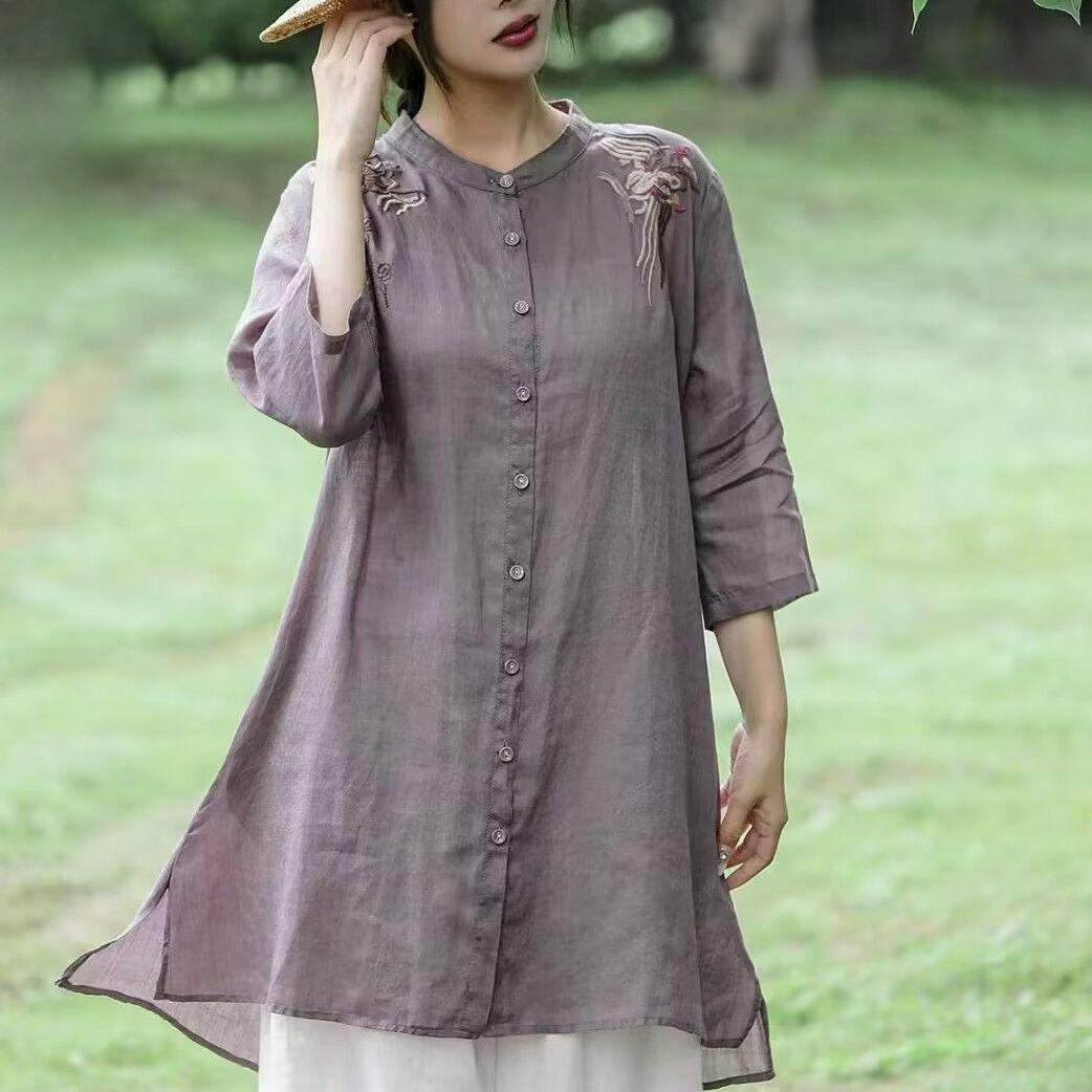 Cotton Embroidered Shirt Women s Summer Loose Mid-length Casual Shirt All-match Comfortable Breathable Thin Jacket 3XL фіолетовий
Cotton Embroidered Shirt Women s Summer Loose Mid-length Casual Shirt All-match Comfortable Breathable Thin Jacket 3XL фіолетовий