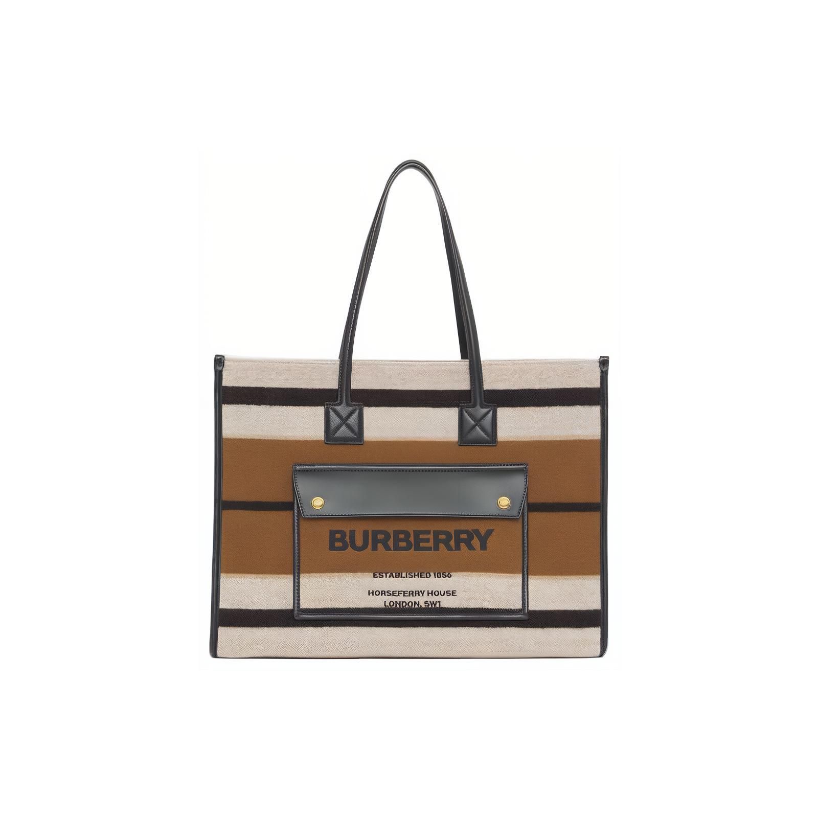 Burberry Freya Striped Wool And Leather Tote Bag Women tote bags Brown Black Beige 80490661 Basic Set (Bag+Dust Bag)
Burberry Freya Striped Wool And Leather Tote Bag Women tote bags Brown Black Beige 80490661 Basic Set (Bag+Dust Bag)