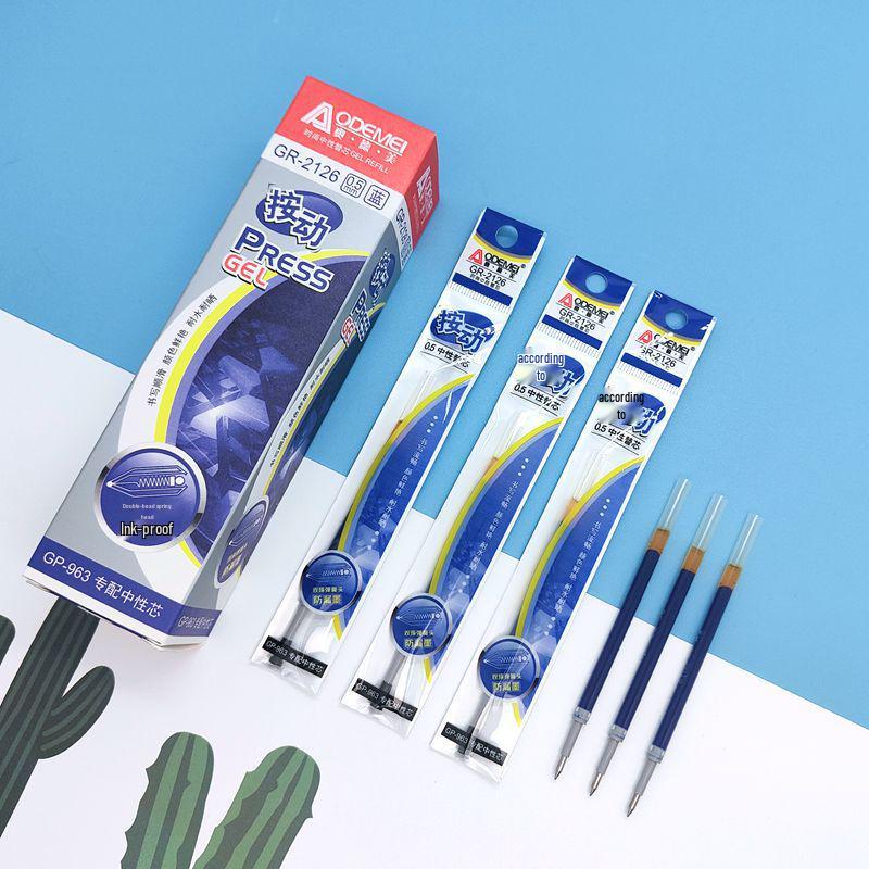 Oudeme Neutral Bullet Head Click Pen 0.5mm - Large Capacity Refill, Black/Blue/Red. 1 Box of 20 Bullet Tip
Oudeme Neutral Bullet Head Click Pen 0.5mm - Large Capacity Refill, Black/Blue/Red. 1 Box of 20 Bullet Tip
