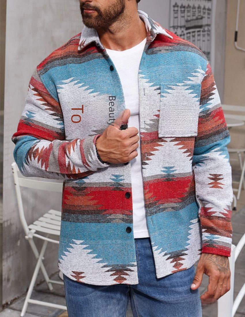 2023 Autumn/Winter Men s Geometric Pattern Jacquard Wool Coat - European & American Style, Single Collar, Button-Up. Small
2023 Autumn/Winter Men s Geometric Pattern Jacquard Wool Coat - European & American Style, Single Collar, Button-Up. Small