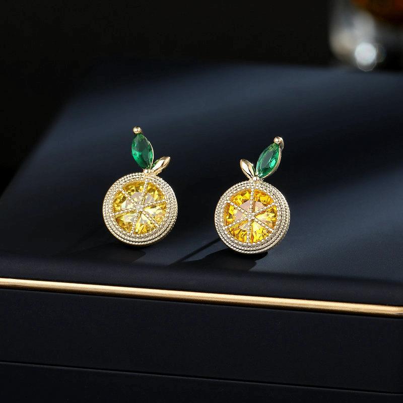 Small Crowd Design Sense Simple Temperament Earrings Fashionable Sweet Fresh Cubic Zirconia Inlaid Orange Lemon Earrings
Small Crowd Design Sense Simple Temperament Earrings Fashionable Sweet Fresh Cubic Zirconia Inlaid Orange Lemon Earrings