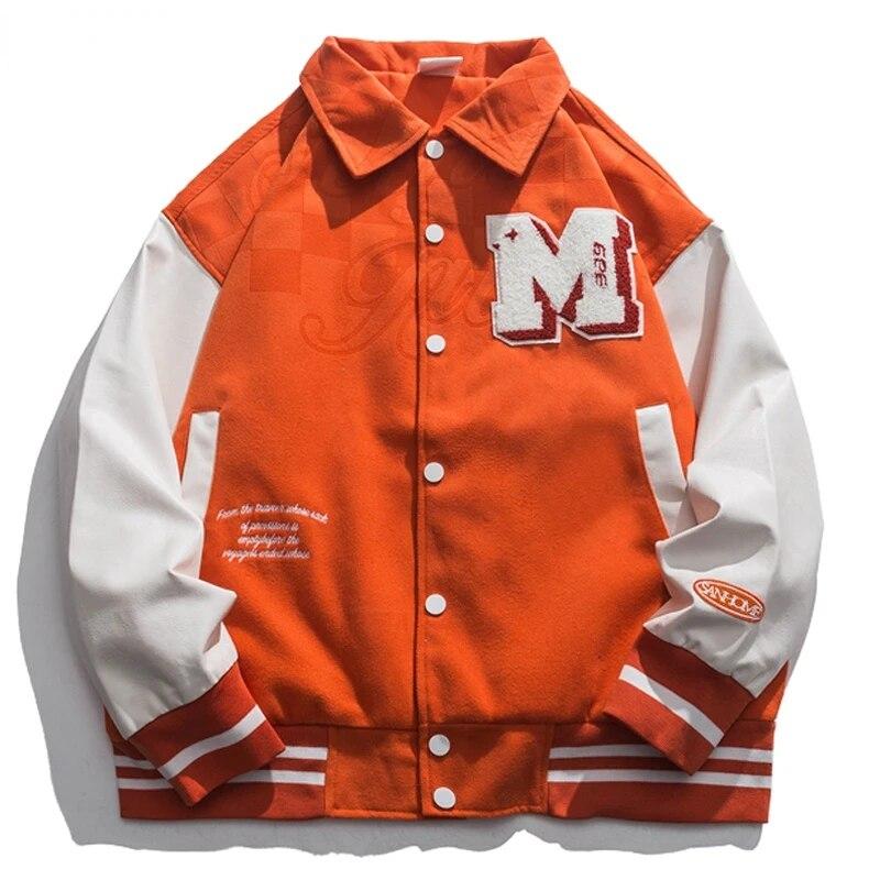 Checkerboard Letter Embroidery Varsity Jackets Men Women PU Leather Sleeve Plus Size Orange Blue Baseball Uniform Spring Autumn
Checkerboard Letter Embroidery Varsity Jackets Men Women PU Leather Sleeve Plus Size Orange Blue Baseball Uniform Spring Autumn