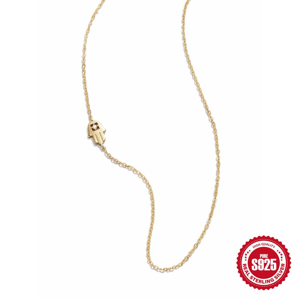 S925 Silver Fashion Small Hand Necklace Female Creative Simple Palm Pendant Jewelry Short Collarbone Chain Adjustable 925 Silver біле золото кольору
S925 Silver Fashion Small Hand Necklace Female Creative Simple Palm Pendant Jewelry Short Collarbone Chain Adjustable 925 Silver біле золото кольору