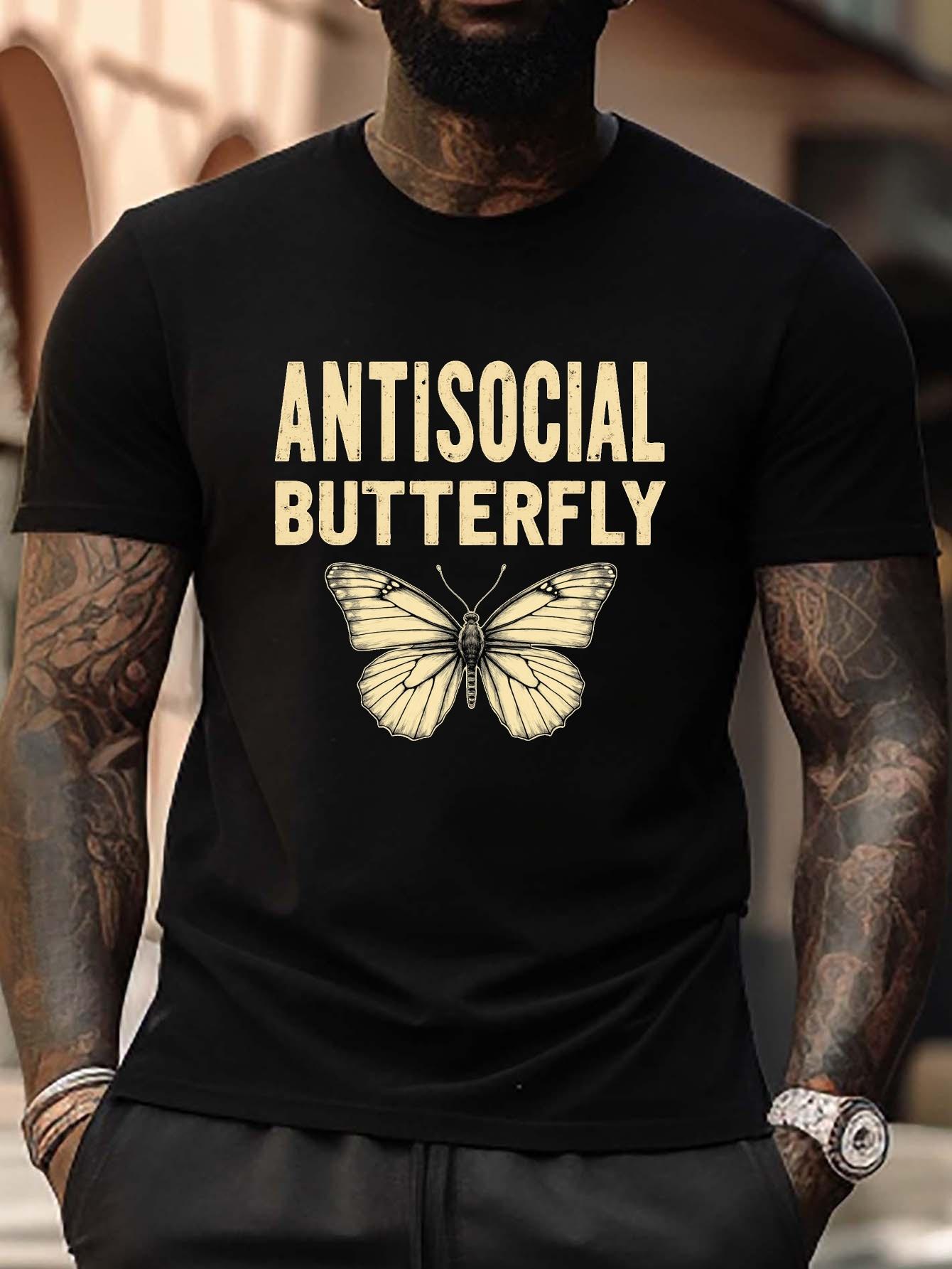 Plus Size Antisocial Butterfly Graphic T-shirt - Black Casual Summer Tee with Bold Yellow Print S
Plus Size Antisocial Butterfly Graphic T-shirt - Black Casual Summer Tee with Bold Yellow Print S