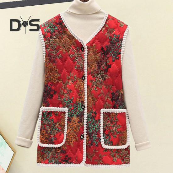 Женский жилет с цветочным принтом, пальто с большими карманами, однобортный кардиган с v-образным вырезом, сохраняющий тепло, ветрозащитная верхняя одежда, свободная женская одежда среднего возраста без рукавов XL синий 
Женский жилет с цветочным принтом, пальто с большими карманами, однобортный кардиган с v-образным вырезом, сохраняющий тепло, ветрозащитная верхняя одежда, свободная женская одежда среднего возраста без рукавов XL синий