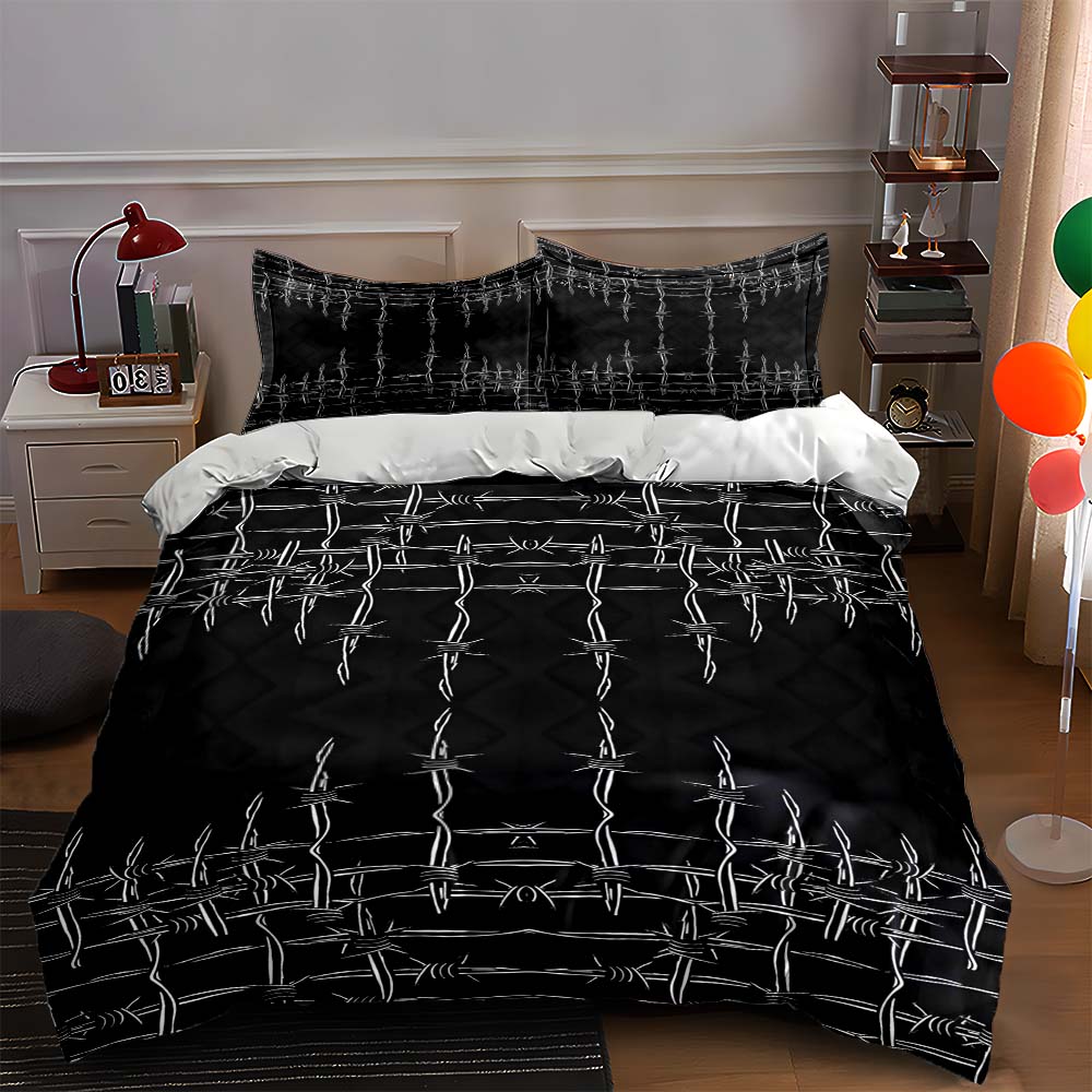 Barbed wire motif Bedding Duvet cover sets Duvet covers Pillowcases gifts (1 * Duvet Cover 2 * Pillowcases, without duvet insert) 135x200cm
Barbed wire motif Bedding Duvet cover sets Duvet covers Pillowcases gifts (1 * Duvet Cover 2 * Pillowcases, without duvet insert) 135x200cm