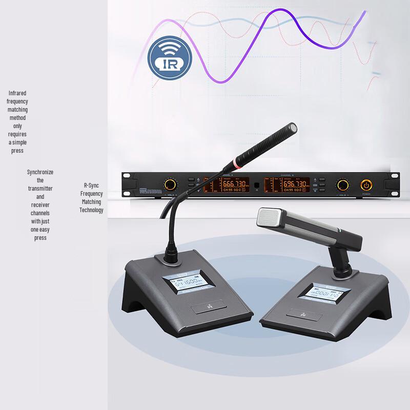 Hongshidao HSD-9002E Wireless U-band Desktop Gooseneck Microphone System (One-to-Two) (CN version)
Hongshidao HSD-9002E Wireless U-band Desktop Gooseneck Microphone System (One-to-Two) (CN version)