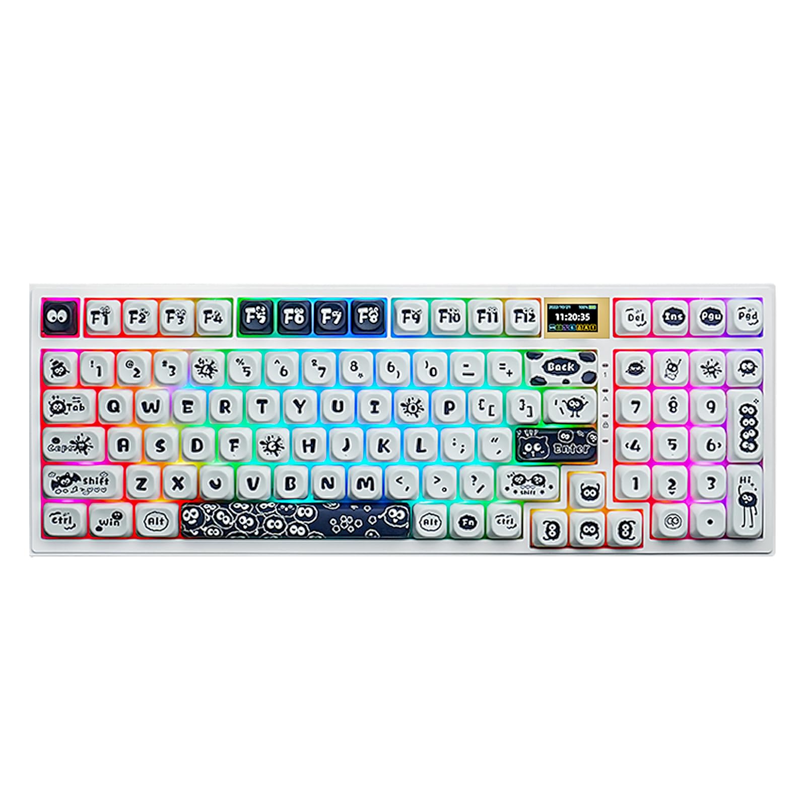 OUSEITECH R98Pro Механічна клавіатура Гаряча заміна клавіатури Ігрова клавіатура Структура прокладки Ручка підсвічування RGB з розумним дисплеєм 98 клавіш Сумісний з
OUSEITECH R98Pro Механічна клавіатура Гаряча заміна клавіатури Ігрова клавіатура Структура прокладки Ручка підсвічування RGB з розумним дисплеєм 98 клавіш Сумісний з