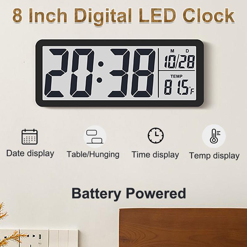 8 Inch LCD Digital Alarm Clock Battery Powered Backlight Table Clock TEMP Date Week 12/24H LED Clocks for Living Room Home Decor чорний
8 Inch LCD Digital Alarm Clock Battery Powered Backlight Table Clock TEMP Date Week 12/24H LED Clocks for Living Room Home Decor чорний