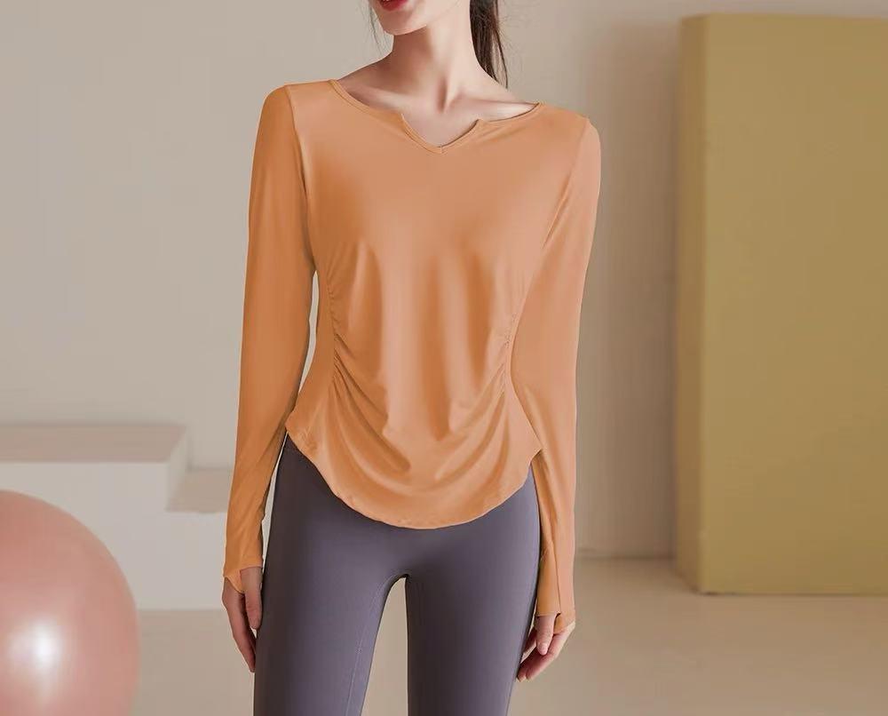 Женский топ для йоги с V-образным вырезом и длинным рукавом - Свободный, Дышащий, Быстросохнущий для фитнеса и бега (Осень зима) Small оранжевый
Женский топ для йоги с V-образным вырезом и длинным рукавом - Свободный, Дышащий, Быстросохнущий для фитнеса и бега (Осень зима) Small оранжевый