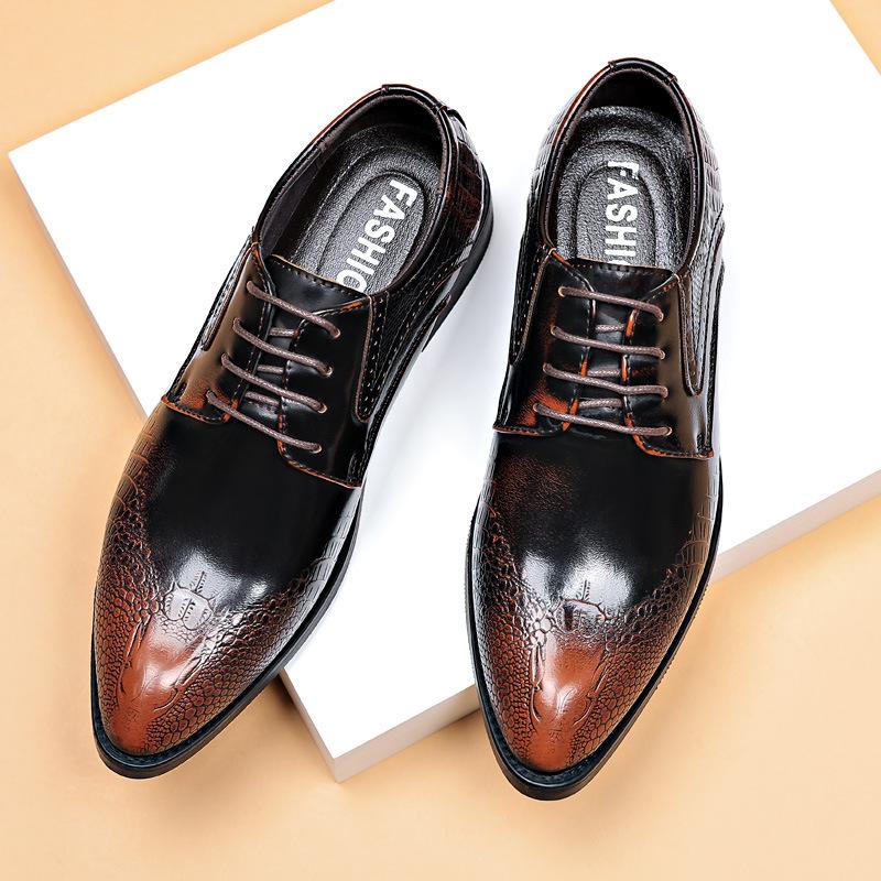 Leather shoes men s new large-size youth versatile British business dress casual shoes crocodile pattern pointed wedding shoes men 48 темно-коричневого кольору
Leather shoes men s new large-size youth versatile British business dress casual shoes crocodile pattern pointed wedding shoes men 48 темно-коричневого кольору