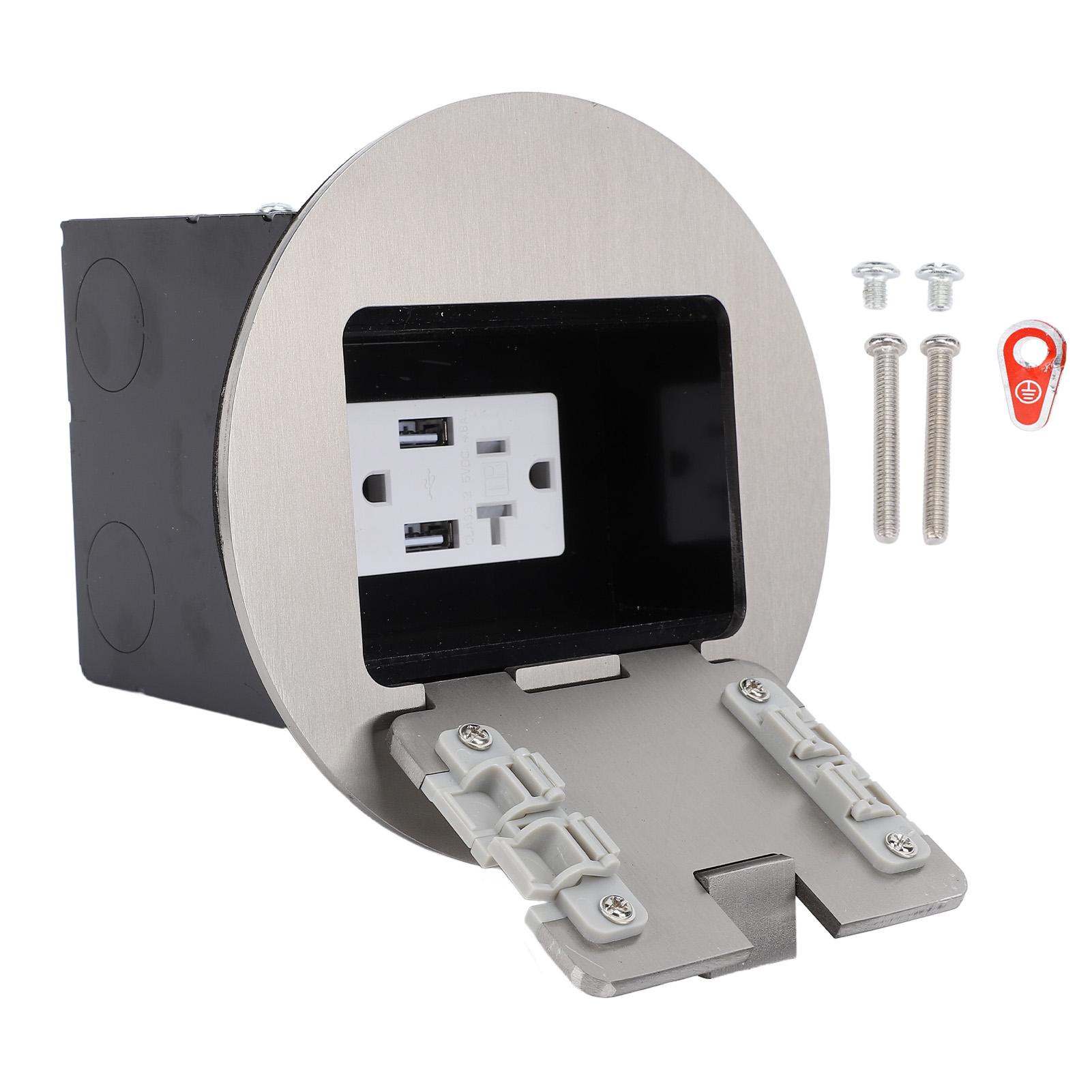 Recessed Floor Outlet 2500W 20A 2 Sockets and 2 USB Ports Stainless Steel PC Floor Electrical
Recessed Floor Outlet 2500W 20A 2 Sockets and 2 USB Ports Stainless Steel PC Floor Electrical