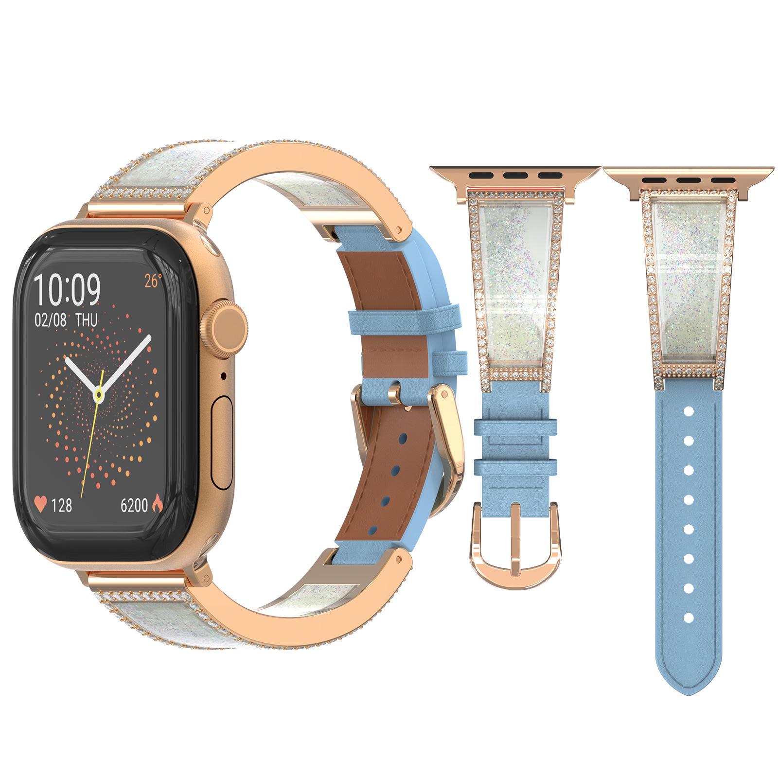 Metal Leather Quicksand Watch Strap for Apple Watch - Compatible with All Series 38/40/41mm синій
Metal Leather Quicksand Watch Strap for Apple Watch - Compatible with All Series 38/40/41mm синій