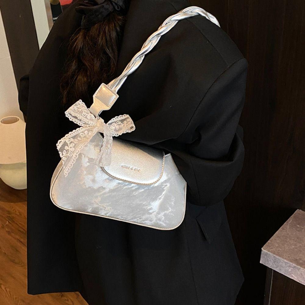 Smooth Lace Ribbon Handbag Elegant Women s Armpit Bag Casual Bow Underarm Bag Outdoor зелений
Smooth Lace Ribbon Handbag Elegant Women s Armpit Bag Casual Bow Underarm Bag Outdoor зелений