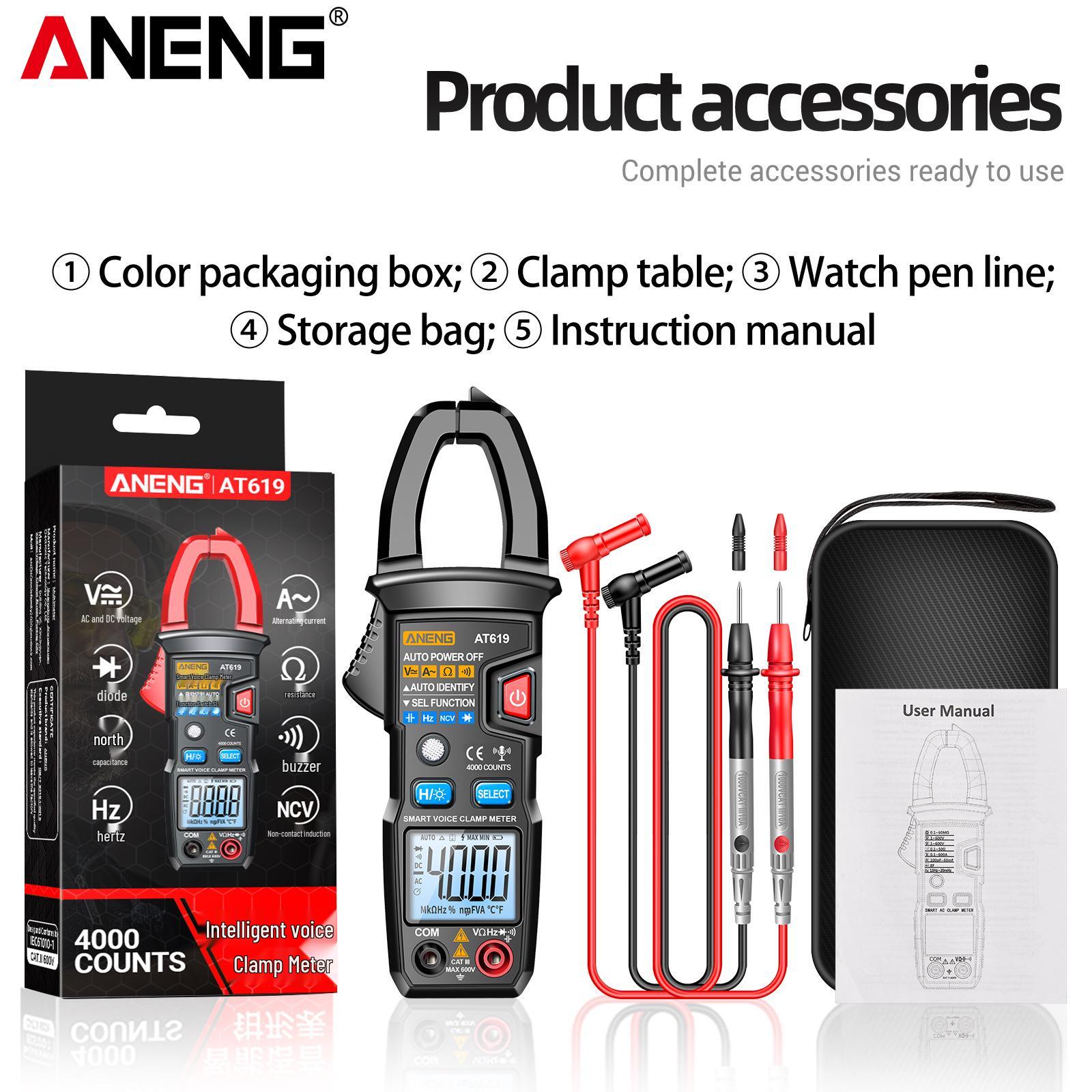 ANENG AT619 Smart Digital Clamp Multimeter with Voice and Auto-Recognition
ANENG AT619 Smart Digital Clamp Multimeter with Voice and Auto-Recognition