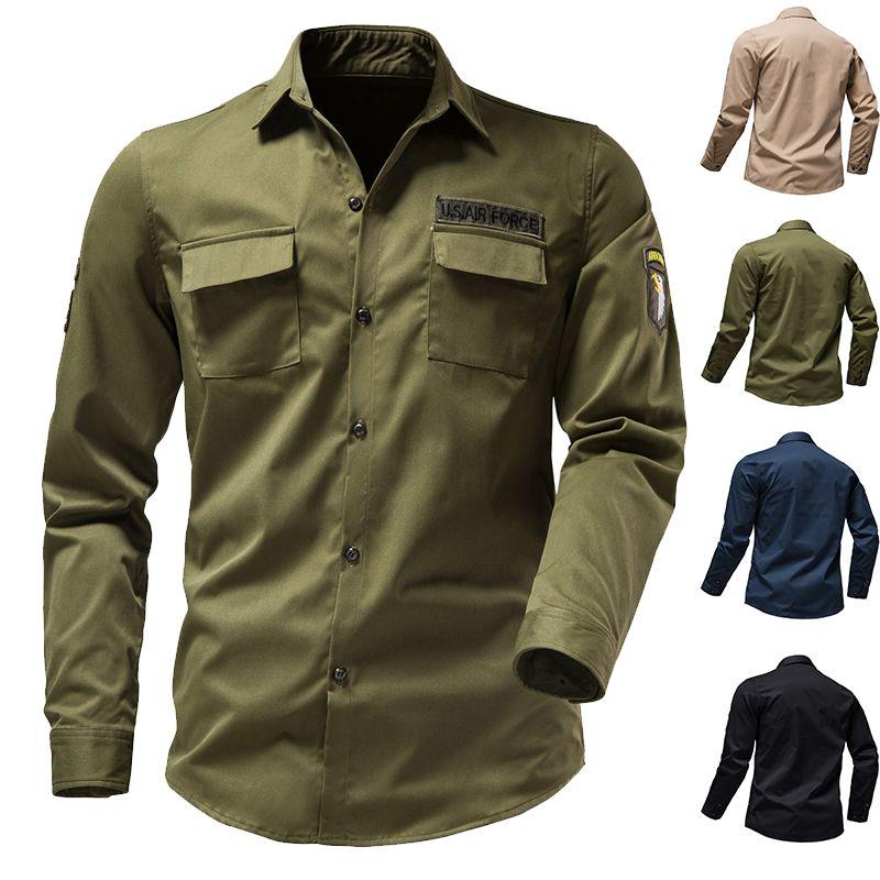 Multi-Pocket Embroidered Long-Sleeve Shirt Multi-Pocket Long Sleeves Shirt army green M
Multi-Pocket Embroidered Long-Sleeve Shirt Multi-Pocket Long Sleeves Shirt army green M