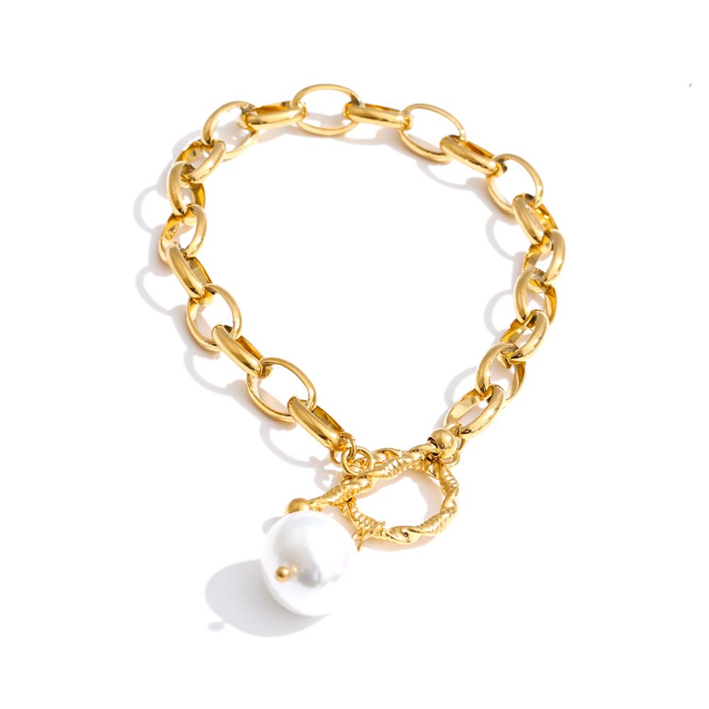 Yhpup Stainless Steel Baroque Imitation Pearls Pendant Necklace Bracelet Bangle Toggle-Clasps Fashion High Quality Chain Jewelry
Yhpup Stainless Steel Baroque Imitation Pearls Pendant Necklace Bracelet Bangle Toggle-Clasps Fashion High Quality Chain Jewelry