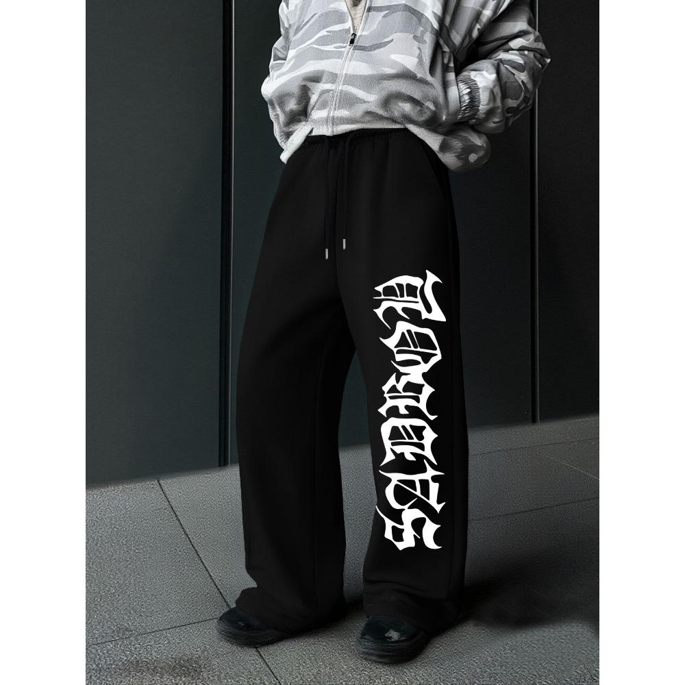 Men s Casual Sports Straight Leg Pants Street Wear Gothic Letter Print Design for Fitness and Jogging Cool Style S
Men s Casual Sports Straight Leg Pants Street Wear Gothic Letter Print Design for Fitness and Jogging Cool Style S