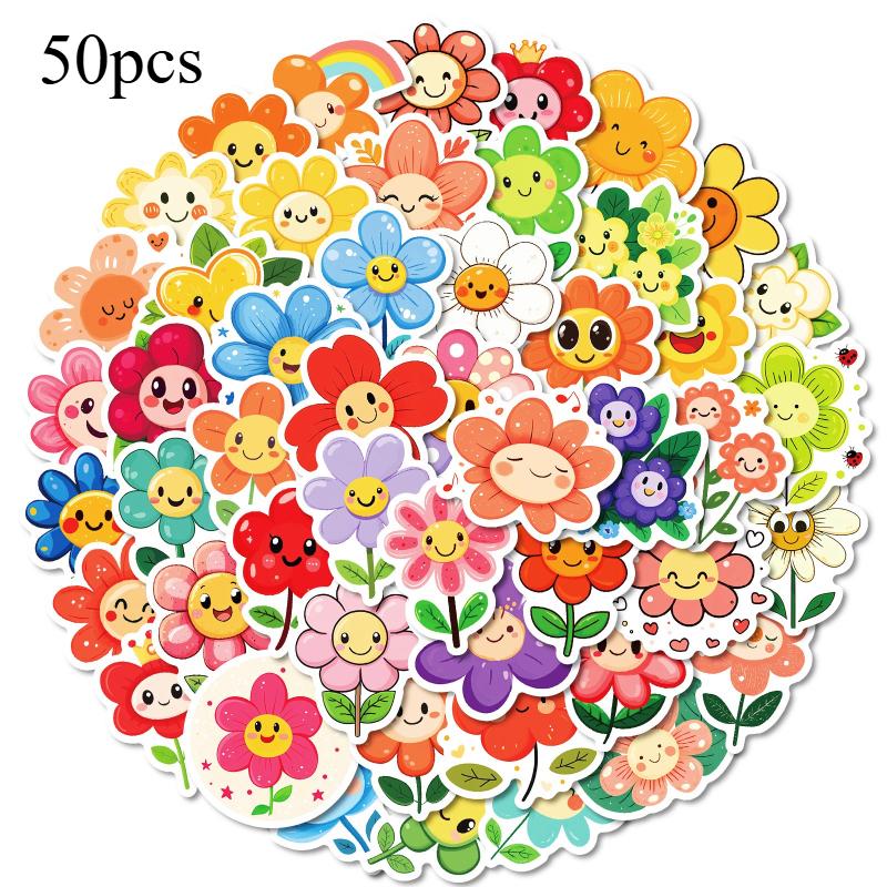50pcs Colorful Smiling Flower Stickers Vinyl Cartoon Square Stickers for Skateboards Laptops Water Bottles Cars Party Decoration
50pcs Colorful Smiling Flower Stickers Vinyl Cartoon Square Stickers for Skateboards Laptops Water Bottles Cars Party Decoration