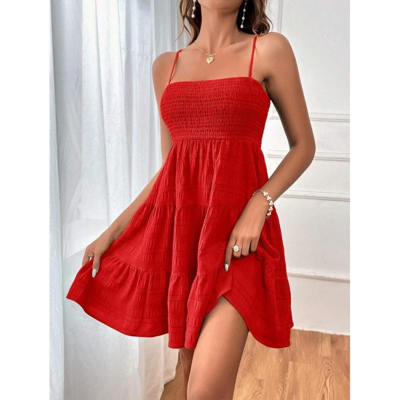 Elegant Summer Sleeveless Pleated Fashion Suspender Dress Solid Color Simple A-line Party Casual Short Dresses Female Streetwear Loose Clothing XXL червоний
Elegant Summer Sleeveless Pleated Fashion Suspender Dress Solid Color Simple A-line Party Casual Short Dresses Female Streetwear Loose Clothing XXL червоний