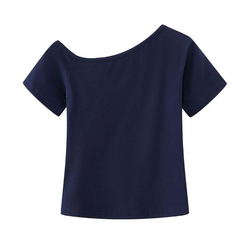 Hot Girl s Slant Neck Off-shoulder Short-sleeved Summer New Style Pure Lust Style Short Navel-baring Slim Bottoming Top XL темно-синього кольору
Hot Girl s Slant Neck Off-shoulder Short-sleeved Summer New Style Pure Lust Style Short Navel-baring Slim Bottoming Top XL темно-синього кольору