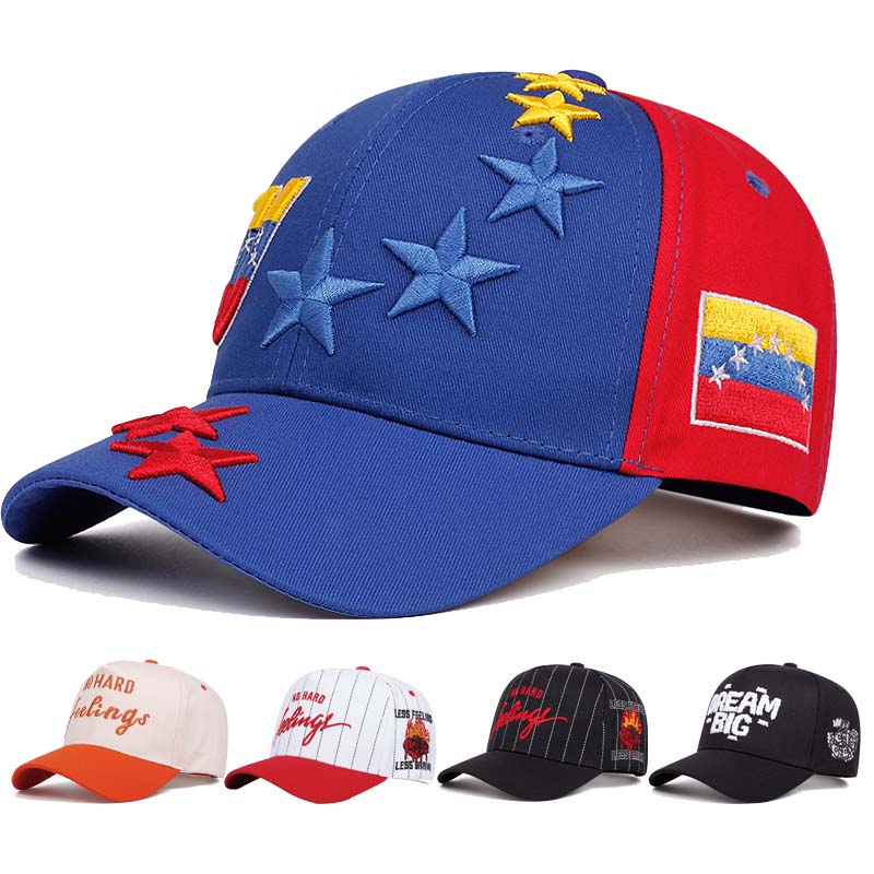 Новая дизайнерская высококачественная кепка Венесуэла Gorras Хлопковый твил Бейсболка Вышивка Логотип 7 звезд Венесуэльский спорт Женская Мужская шляпа 54-61CM
Новая дизайнерская высококачественная кепка Венесуэла Gorras Хлопковый твил Бейсболка Вышивка Логотип 7 звезд Венесуэльский спорт Женская Мужская шляпа 54-61CM