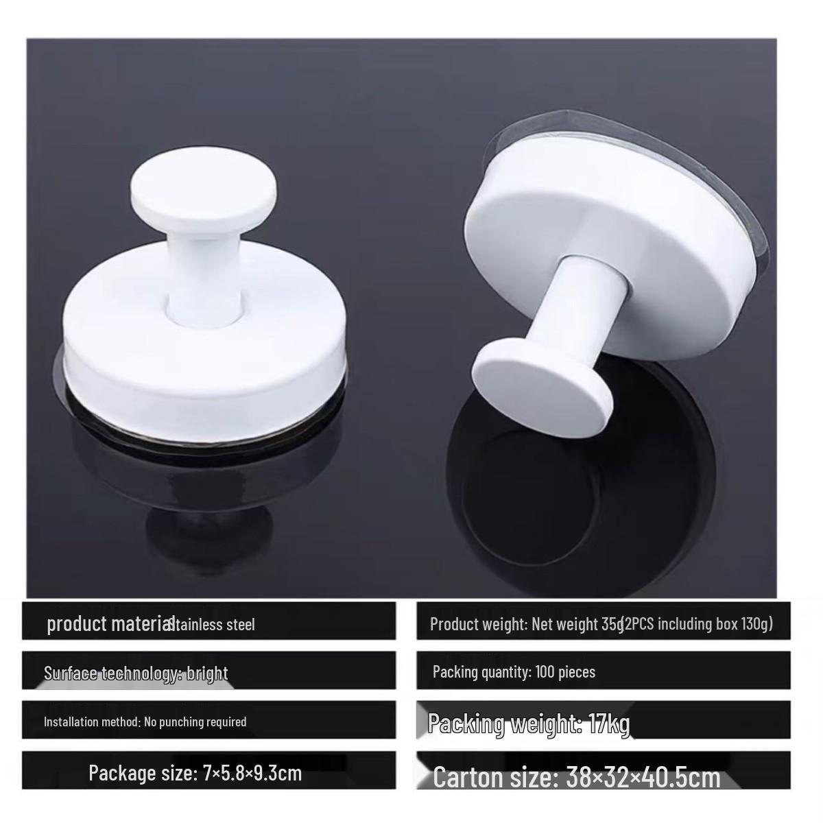 Stainless Steel Suction Cup Hook - No Drilling, Strong Load-bearing for Coats, Hats, Towels; Perfect for Bathroom, Kitchen, or Behind Door.
Stainless Steel Suction Cup Hook - No Drilling, Strong Load-bearing for Coats, Hats, Towels; Perfect for Bathroom, Kitchen, or Behind Door.