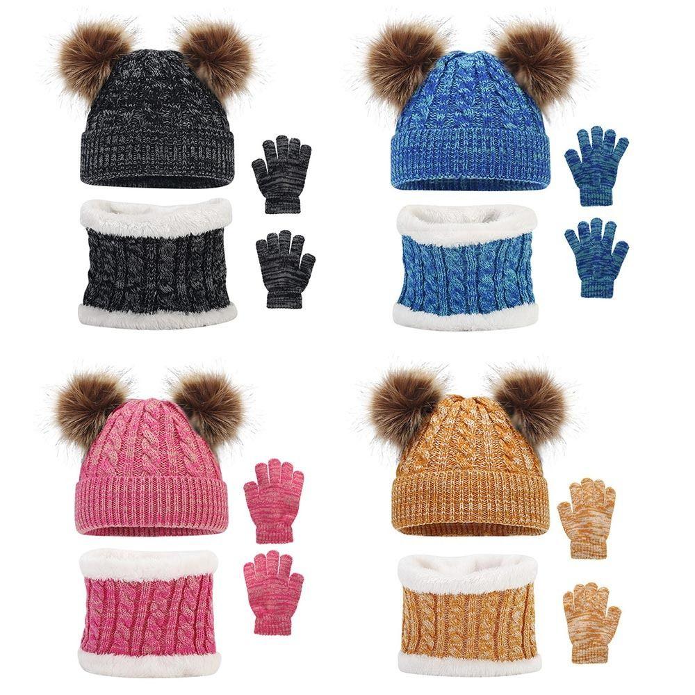 3Pcs/set Solid Color Gloves Set Warm Beanie Cap Winter Knitted Hats Toddler
3Pcs/set Solid Color Gloves Set Warm Beanie Cap Winter Knitted Hats Toddler