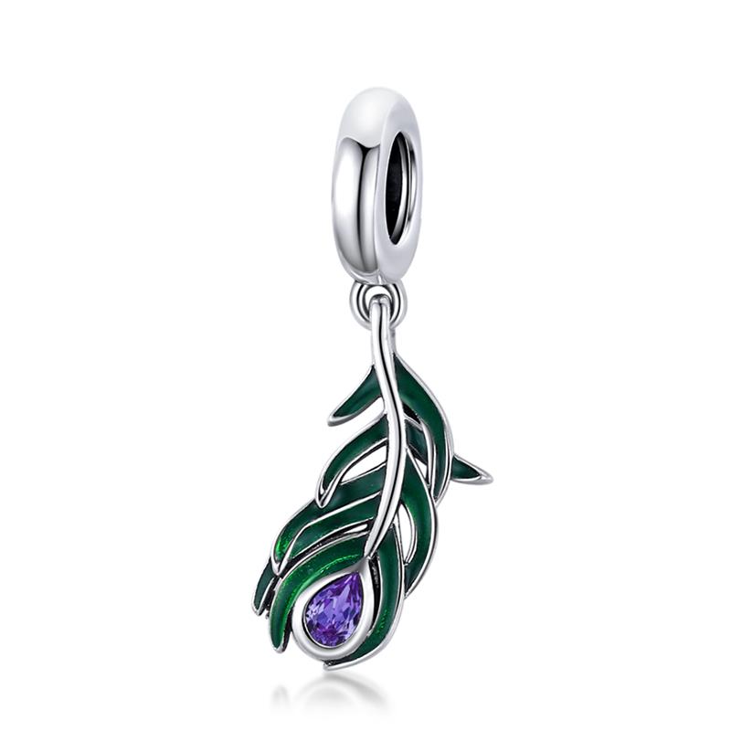 WOSTU 925 Silver Colorful Enamel Peacock Feather Charms Hanging Beads Fit Bracelet Pendant DIY Jewelry
WOSTU 925 Silver Colorful Enamel Peacock Feather Charms Hanging Beads Fit Bracelet Pendant DIY Jewelry